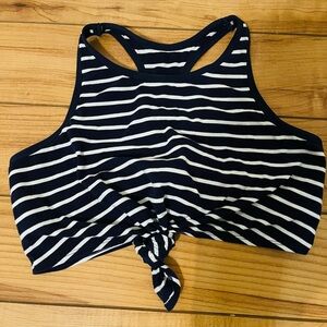 Aerie Navy and White Striped Top